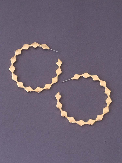 Golden Zig Zag Hoops