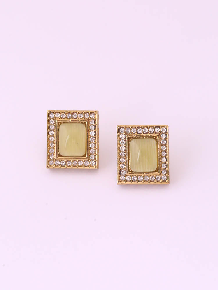 Green Rectangle Studs