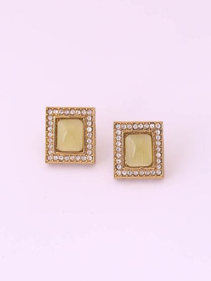 Green Rectangle Studs