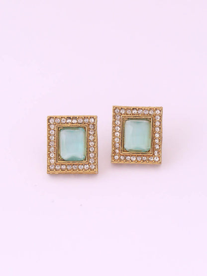 Green Rectangle Studs