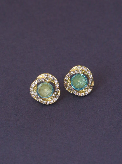 Green Rhinestone Studs