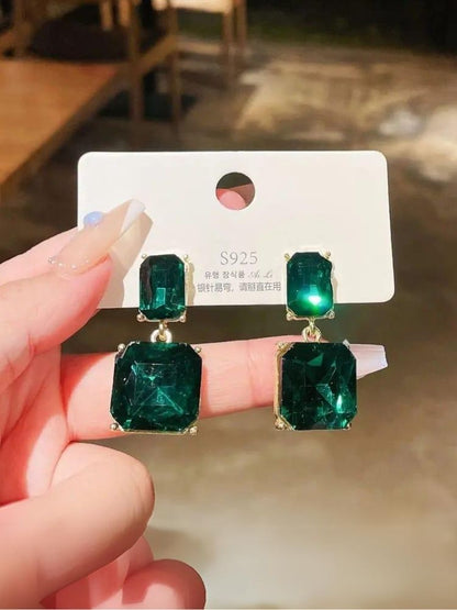 Green Square Danglers