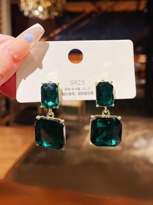 Green Square Danglers