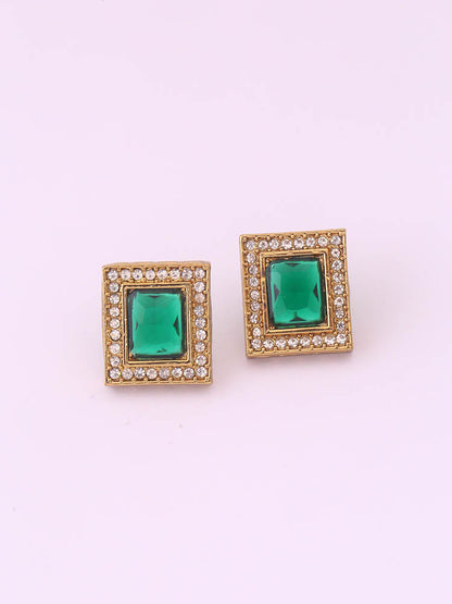 Green Rectangle Studs