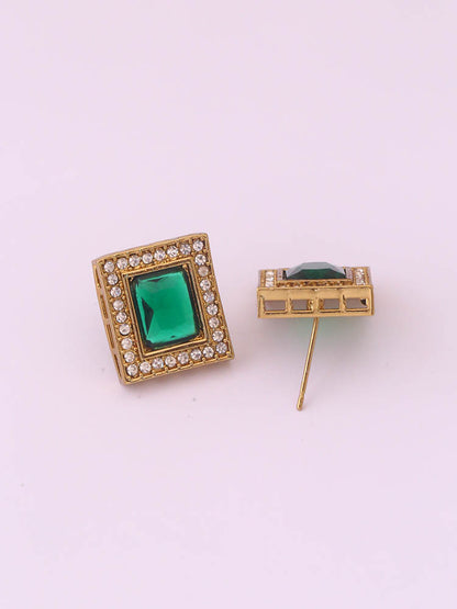 Green Rectangle Studs