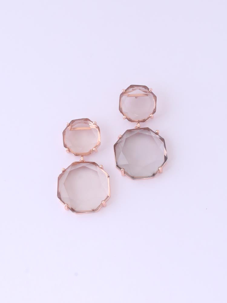 Grey Round Transparent Danglers