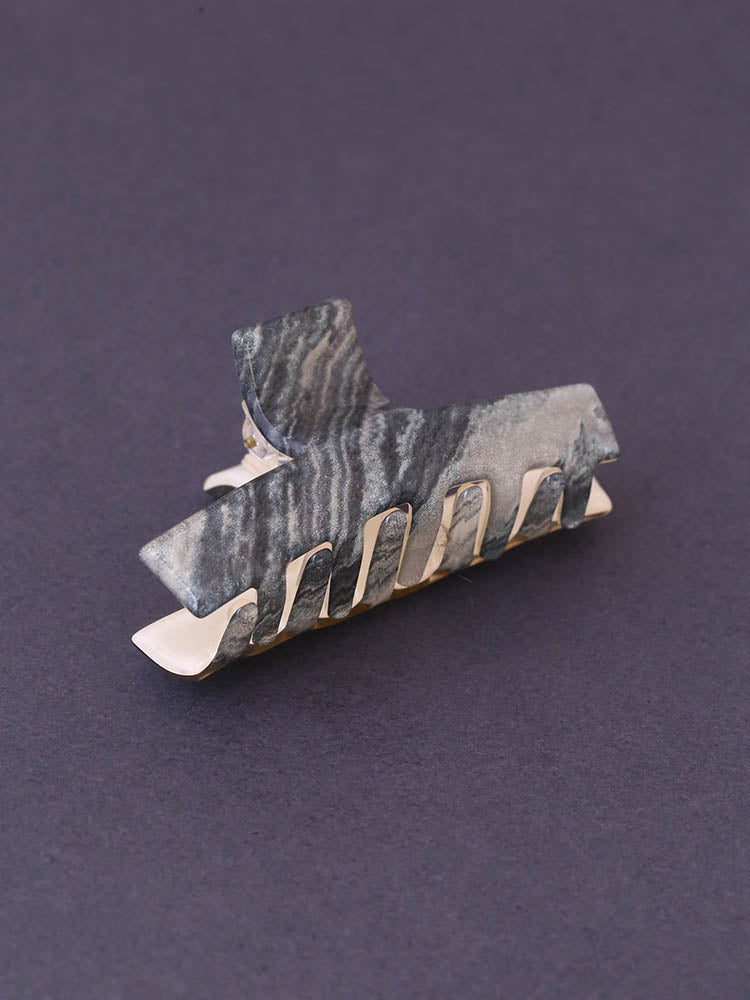 Grey Marble Claw Clip