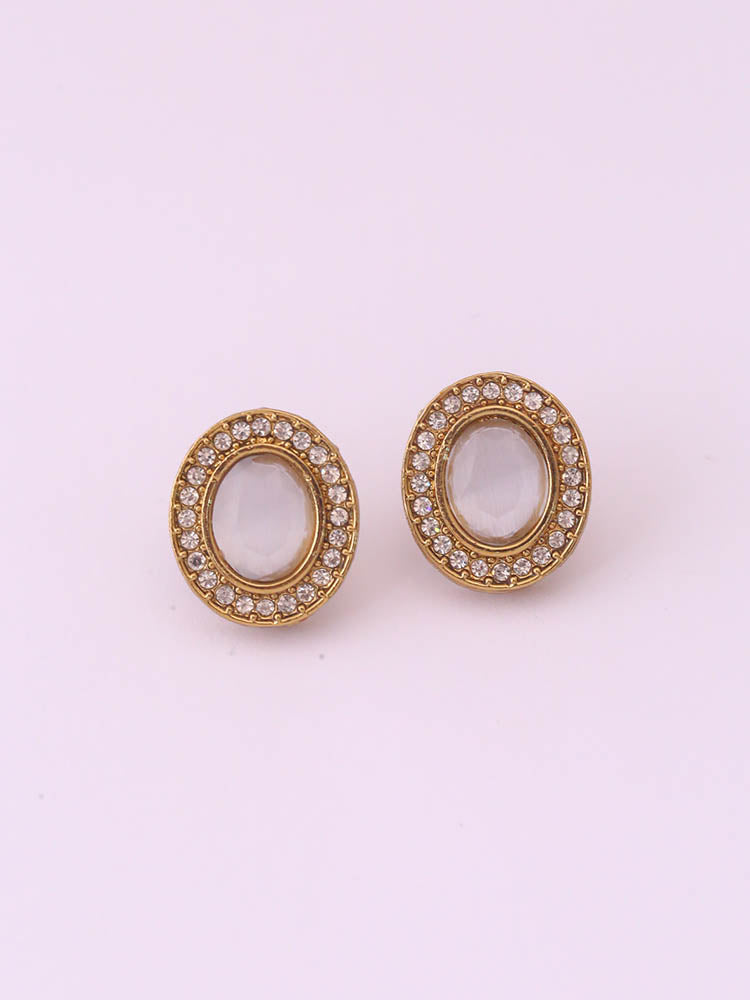 Grey Oval Studs