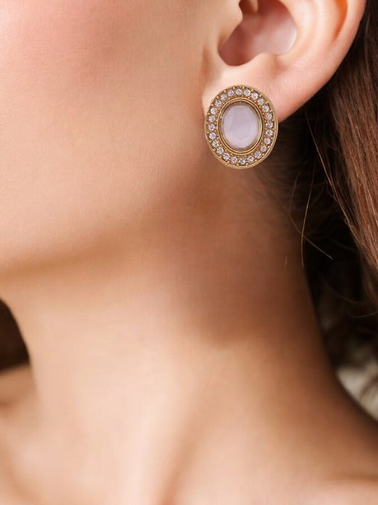 Grey Oval Studs