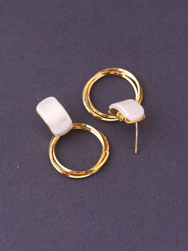 White Multi Circle Danglers