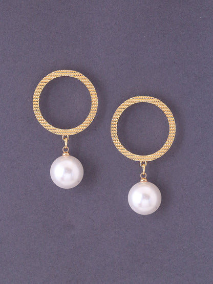 White Round Danglers