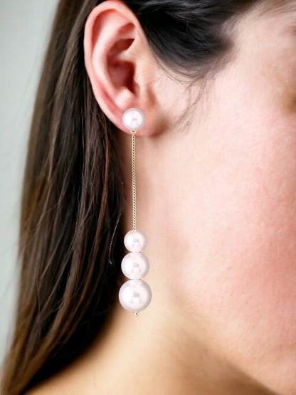 White Round Danglers