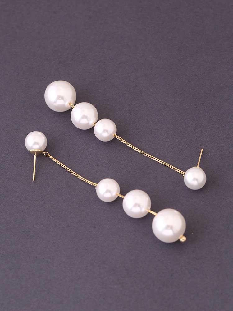 White Round Danglers