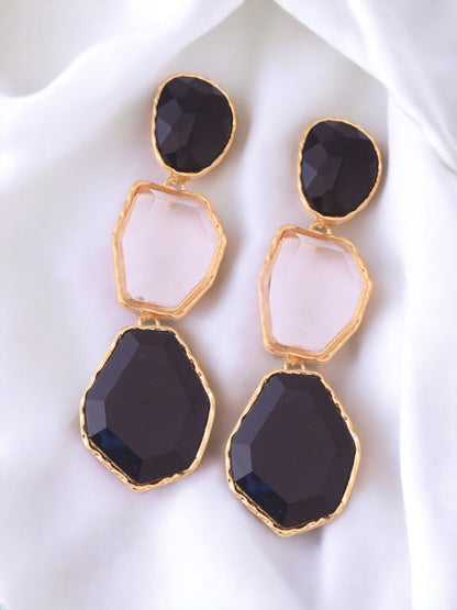 Black Geometric Danglers