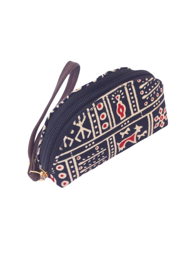 Black Printed Fabric Purse