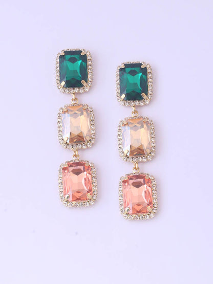 Multicolor Triple Square Danglers