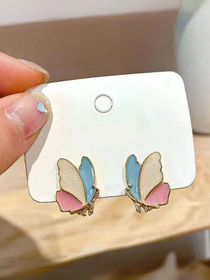 Multicolor Butterfly Studs