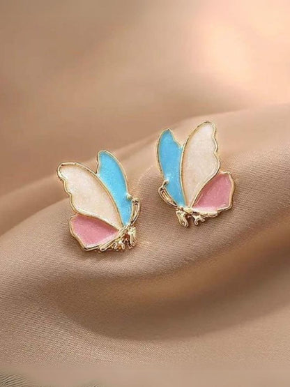 Multicolor Butterfly Studs