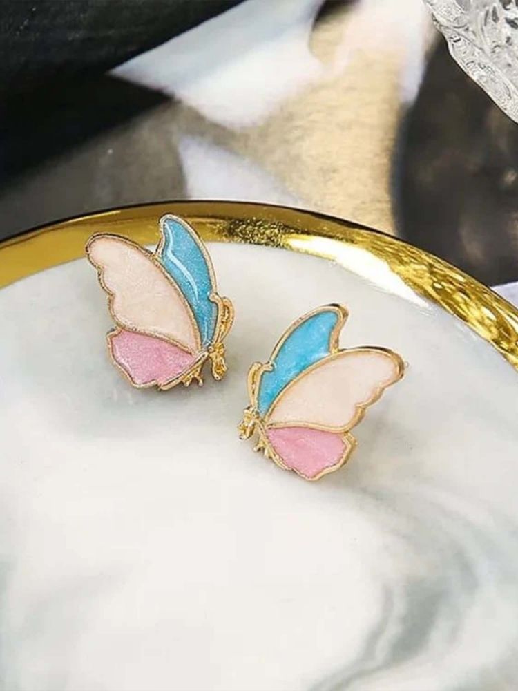 Multicolor Butterfly Studs