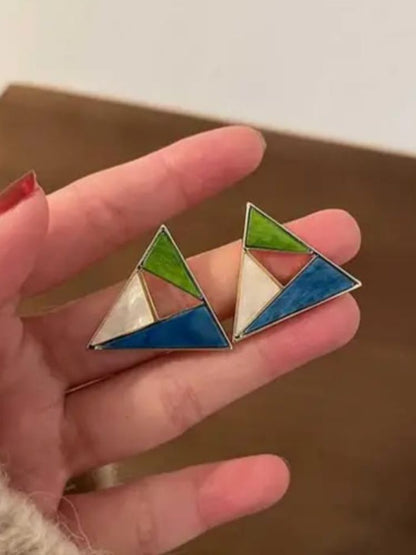 Multicolor Triangle Studs