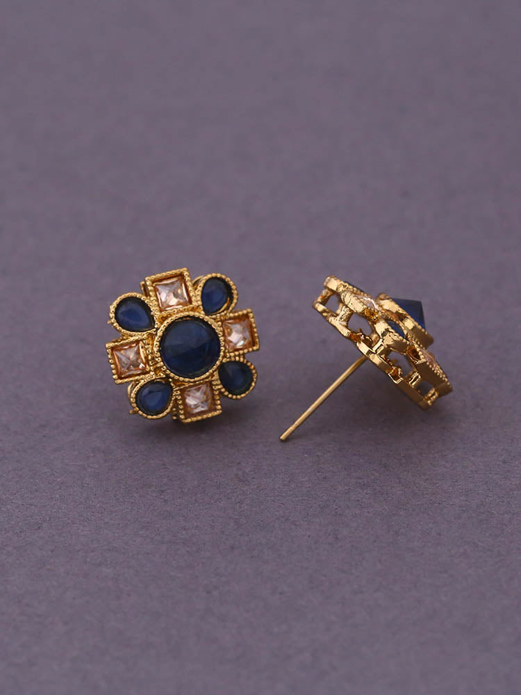 Blue Flower Studs