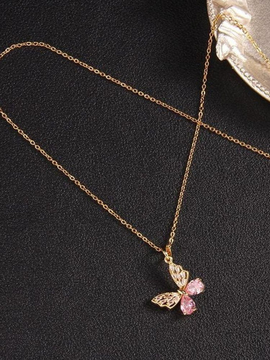 Pink Atlasmoth Butterfly Pendant