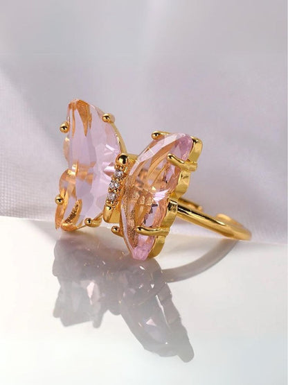 Pink Stale Adjustable Ring