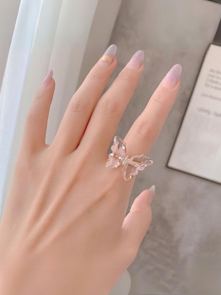 Pink Stale Adjustable Ring