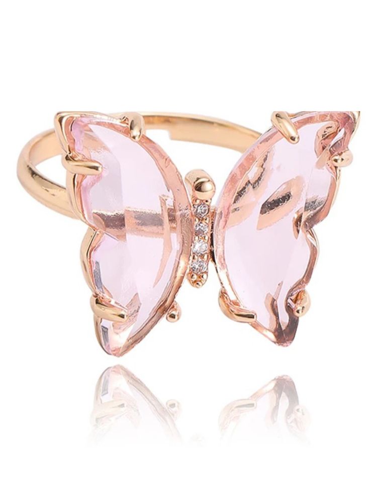 Pink Stale Adjustable Ring