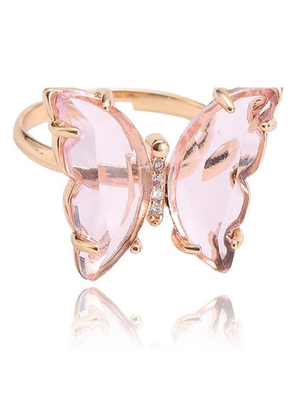 Pink Stale Adjustable Ring