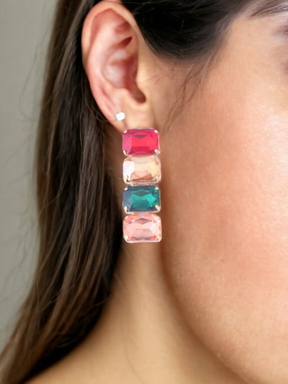 Multicolor Square Danglers