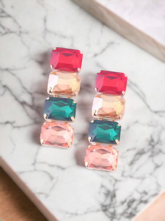 Multicolor Square Danglers