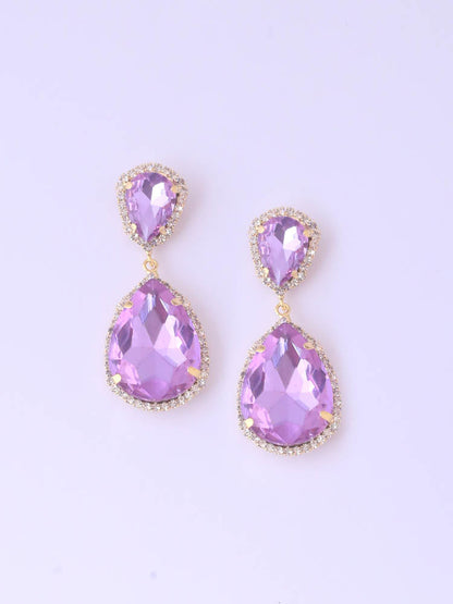 Purple Water Drop Danglers