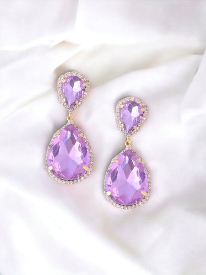 Purple Water Drop Danglers