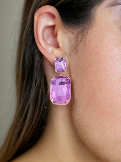 Purple Square Danglers