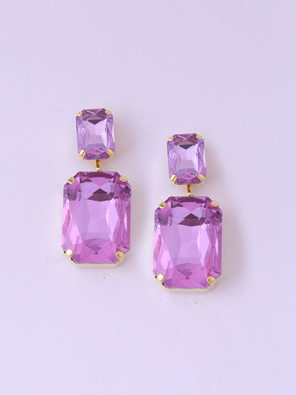 Purple Square Danglers