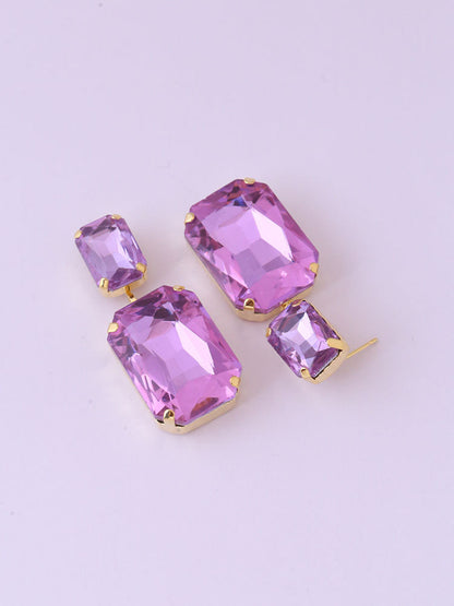 Purple Square Danglers