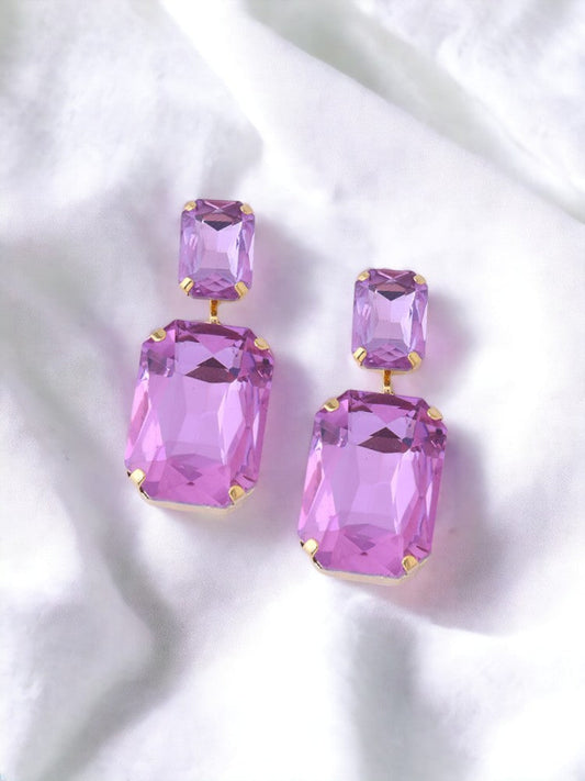 Purple Square Danglers