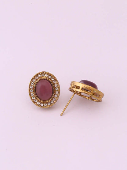 Purple Oval Studs