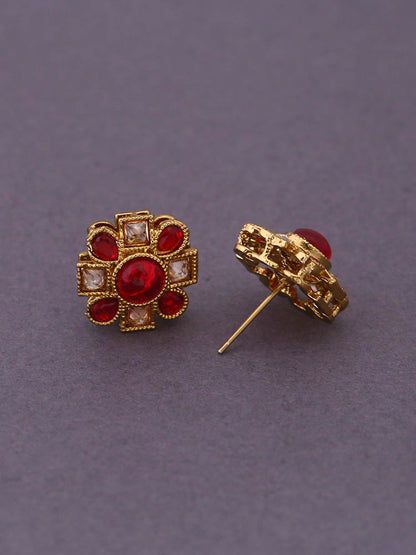 Red Flower Studs