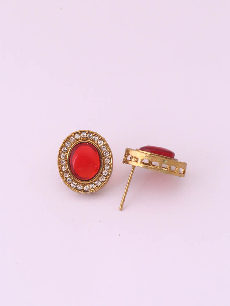 Red Oval Studs