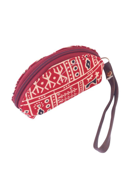 Red Printed Fabric Purse