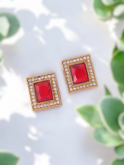 Red Rectangle Studs