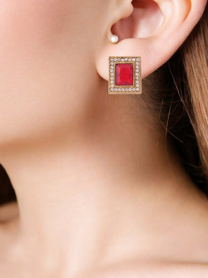 Red Rectangle Studs