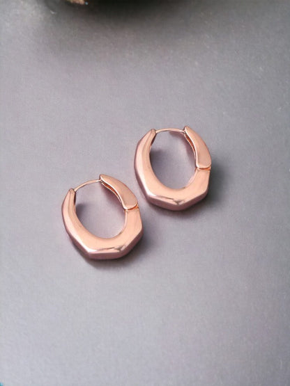 Rose Gold Geometric Hoops