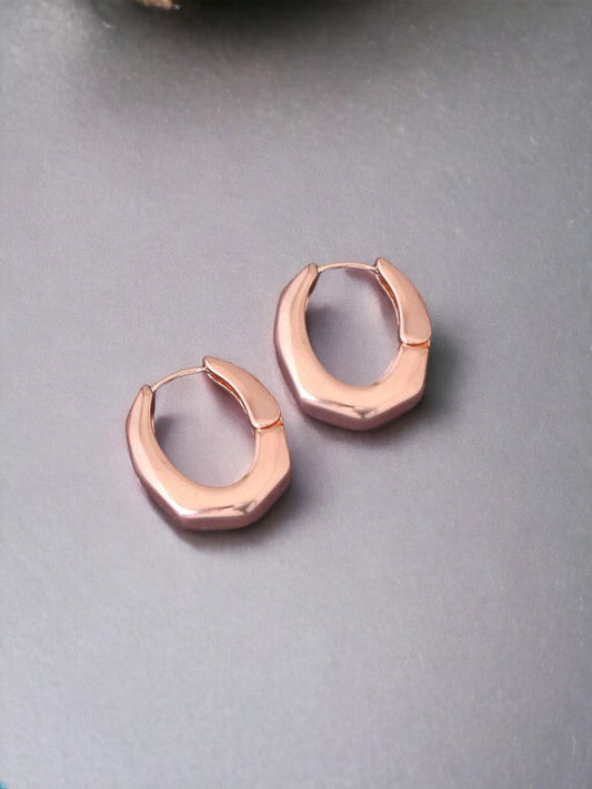 Rose Gold Geometric Hoops