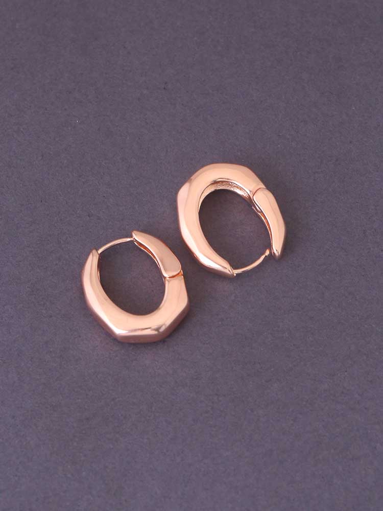 Rose Gold Geometric Hoops