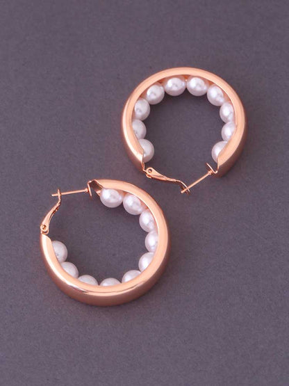 Rose Gold Crescent Hoops