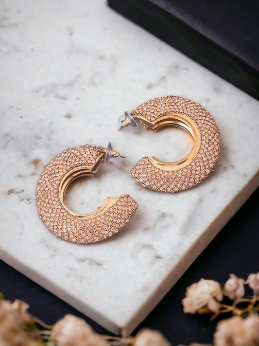 Rose Gold Crescent Hoops