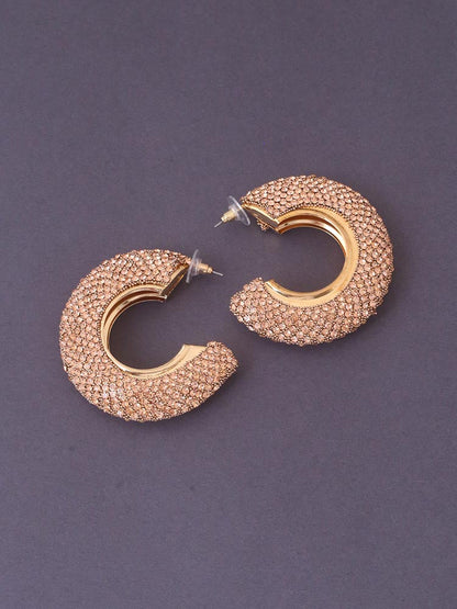 Rose Gold Crescent Hoops